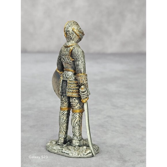 Rare Italy Veronese 2006 Pewter Warrior Knight Statue Figurine w/Sword Shield - Picture 11 of 16